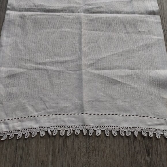 Vintage Crochet Trimmed Tea Towel Kitchen Dining Napkin - Picture 6 of 10